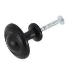 Kit de Puxadores Botão para Móveis 33mm Preto Pintado 4 peças