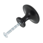 Kit de Puxadores Botão para Móveis 33mm Preto Pintado 4 peças