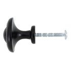 Kit de Puxadores Botão para Móveis 33mm Preto Pintado 4 peças