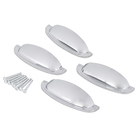 Kit de Puxadores Cava para Móveis 108mm Prata Cromado 4 peças