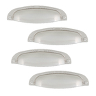 Kit de Puxadores Cava para Móveis 108mm Prata Escovado 4 peças