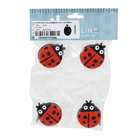 Kit de Puxadores Infantil para Móveis 47mm Joaninha 4 peças