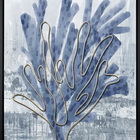 Kit De Quadros 3d Coral Azul 50x70cm