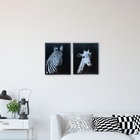 Kit de Quadros Decorativos Girafa e Zebra Basic Preto e Branco