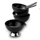 Kit De Sobremesa Taças E Colheres De Inox E Plástico 16 Peça