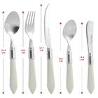 Kit De Talheres Faqueiro Inox Com Cabo Perolado 20 Peças Cinza