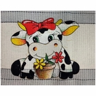 Kit de Tapetes para Cozinhas Artezana Vaquinha com 3 peças Cinza e Cru