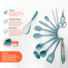 Kit De Utensílios 12 Peças Oikos Azul U