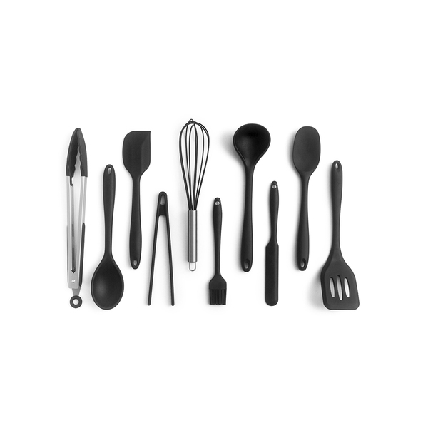 Kit De Utensílios De Cozinha 10 Peças Preto - Oikos Preto U