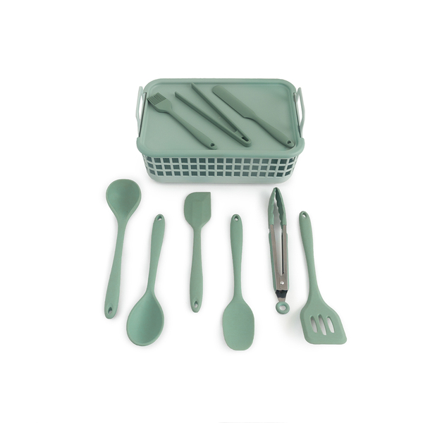 Kit De Utensílios De Cozinha C/ Cesto 10 Peças Vde - Oikos So