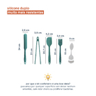 Kit De Utensílios De Cozinha C/ Infusor 5 Peças Verde Escuro