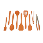 Kit De Utensílios De Silicone C/ 9 Peças Laranja - Oikos