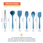 Kit De Utensílios De Silicone Com 6 Peças Azul - Oikos Azul U