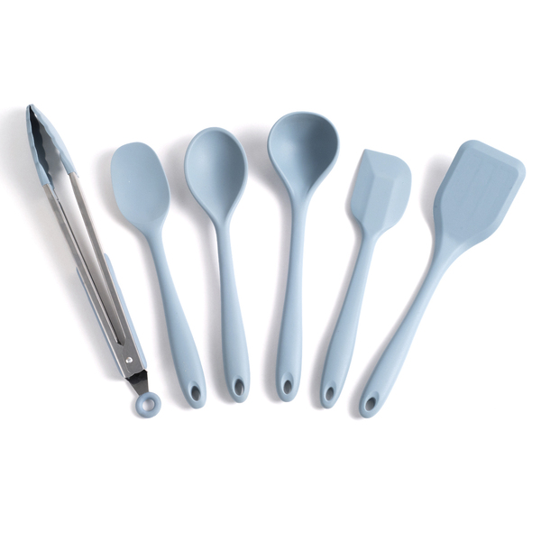 Kit De Utensílios De Silicone Com 6 Peças Azul - Oikos Azul U