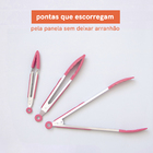 Kit De Utensílios De Silicone Com 6 Peças Rosa - Oikos Rosa U