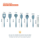 Kit De Utensílios De Silicone Com 7 Peças Azul - Oikos Azul U