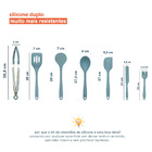Kit De Utensílios De Silicone Com 7 Peças Azul - Oikos Azul U