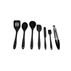 Kit De Utensílios De Silicone Com 7 Peças Preto - Oikos Preto