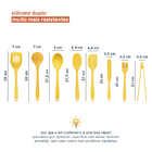 Kit De Utensílios De Silicone Com 8 Peças Amarelo - Oikos Ama