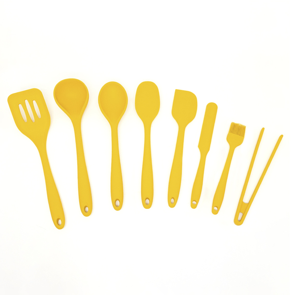 Kit De Utensílios De Silicone Com 8 Peças Amarelo - Oikos Ama