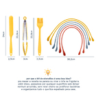 Kit De Utensílios De Silicone Com 8 Peças Amarrador Amarelo -