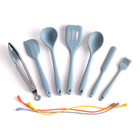 Kit De Utensílios De Silicone Com 8 Peças Amarradores Azul -