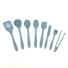 Kit De Utensílios De Silicone Com 8 Peças Azul - Oikos