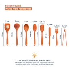 Kit De Utensílios De Silicone Com 8 Peças Laranja - Oikos
