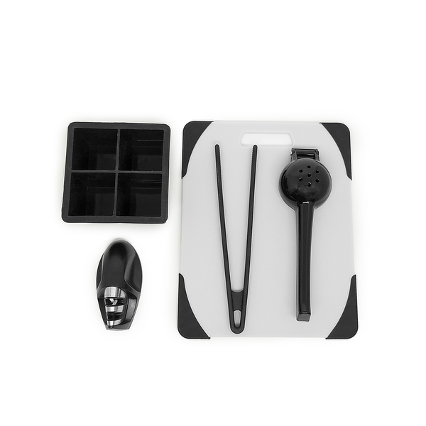 Kit De Utensílios P/ Preparo De Bebidas 5 Peças - Oikos Preto