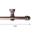 Kit de Varão Aço Eco Europa Imbuia 19mm 1,50m Belchior