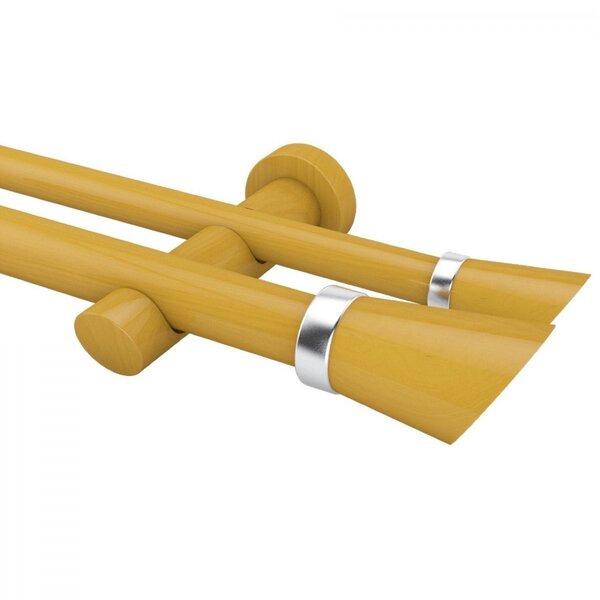 Kit De Varão Duplo De Cortina 28mm 400cm Com Emenda Alemão Be
