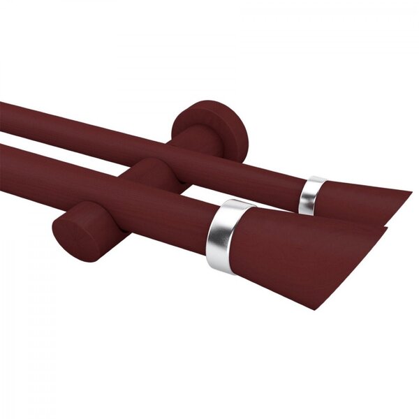 Kit De Varão Duplo De Cortina 28mm 400cm Com Emenda Alemão Be