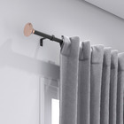 Kit de Varão Extensível Alumínio Simple 1,20 a 2,10m Preto Mate e Cobre 16/19mm Inspire