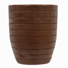 Kit 3 Vasos de Plástico Marrom com Prato Relevo Vasart