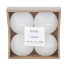 Kit de Velas Decorativas Flutuante Branco 4 Unidades 82g 3,5x7cm Lumie