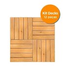 Kit Deck Em Placa De Madeira Modular 50cmx50cm Com 12 Placas