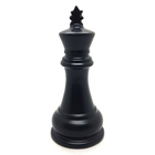 Kit Decor Peça Xadrez Rei Em Porcelana Bandeja Espelhada