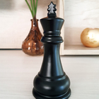 Kit Decor Peça Xadrez Rei Em Porcelana Bandeja Espelhada