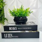 Kit Decoração 2 Livros De Papelão + Vaso Preto Moderno