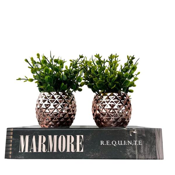 Kit Decoração 3 Peças Livro Porta Objetos E Dupla Vaso Rosê