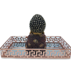 Kit Decoração Buda Da Sabedoria Buda Rezando Com Bandeja