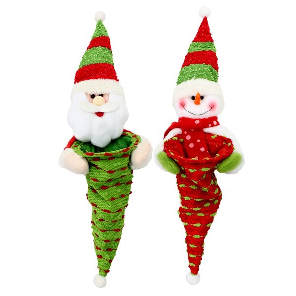 Kit Decoração Enfeite Árvore Natal 6 Peças Papai Noel Boneco