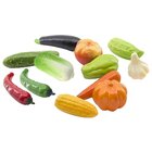 Kit Decoração Legumes Artificial Isopor E Cesta Redonda Rose