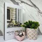 Kit Decoração Livro + Vaso Artesanal + Coração Cerâmico