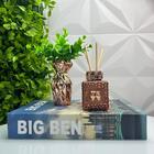 Kit Decoração Livro Azul + Vaso Rose Gold + Difusor De Vidro