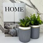 Kit Decoração Livro Home + Dois Vasos De Cimento Artesanal