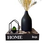Kit Decoração Livro Home + Enfeite De Metal + Vaso Moderno