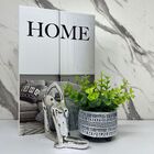 Kit Decoração Livro Home + Mulher Meditando + Vaso Mosaico