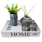 Kit Decoração Livro Home + Vaso Escultura Rosto + Difusor