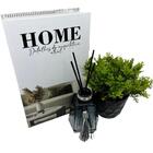 Kit Decoração Livro Home + Vaso Preto + Difusor De Vidro
